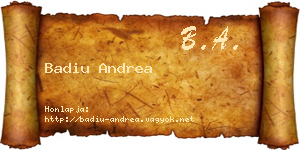 Badiu Andrea névjegykártya